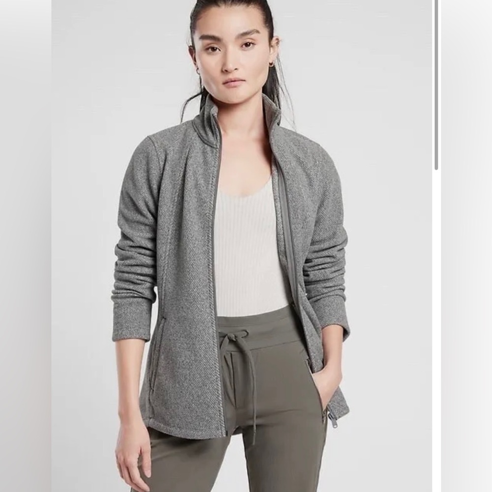 Athleta Stroll Fleece Jacket- Gray NWT
